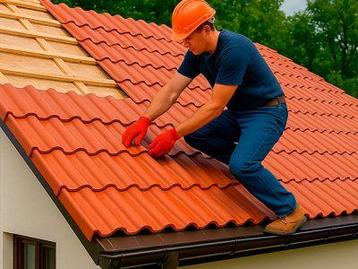 Монтаж кровли из керамической черепицы