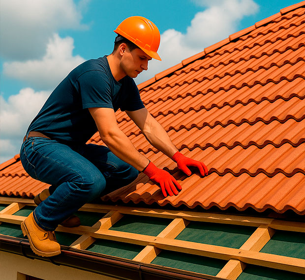 Кровля из цементно-песчаной черепицы в Истре