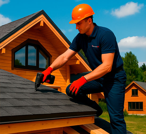 Монтаж кровли из мягкой черепицы в Истре