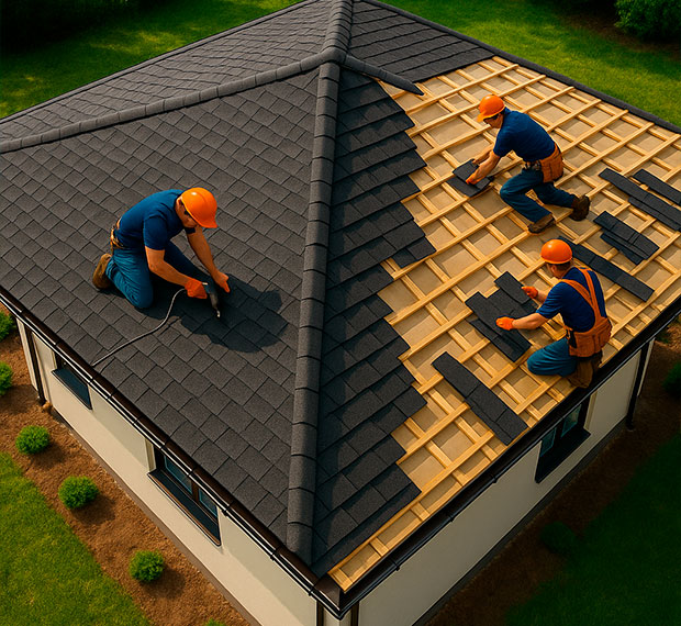 Монтаж четырехскатной крыши в Истре